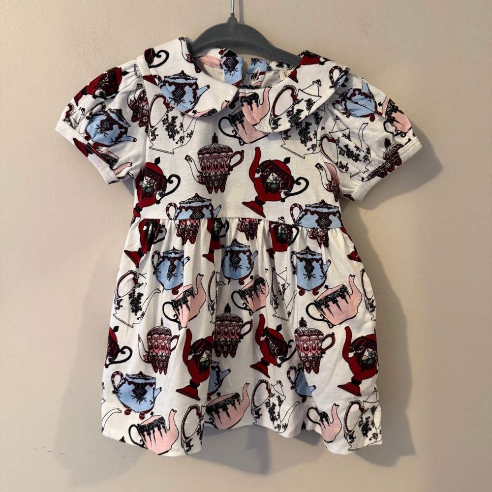 Kate Quinn Baby Tea Pots Peter Pan Dress Short Sleeve 3-6M W350-DR-1012944
